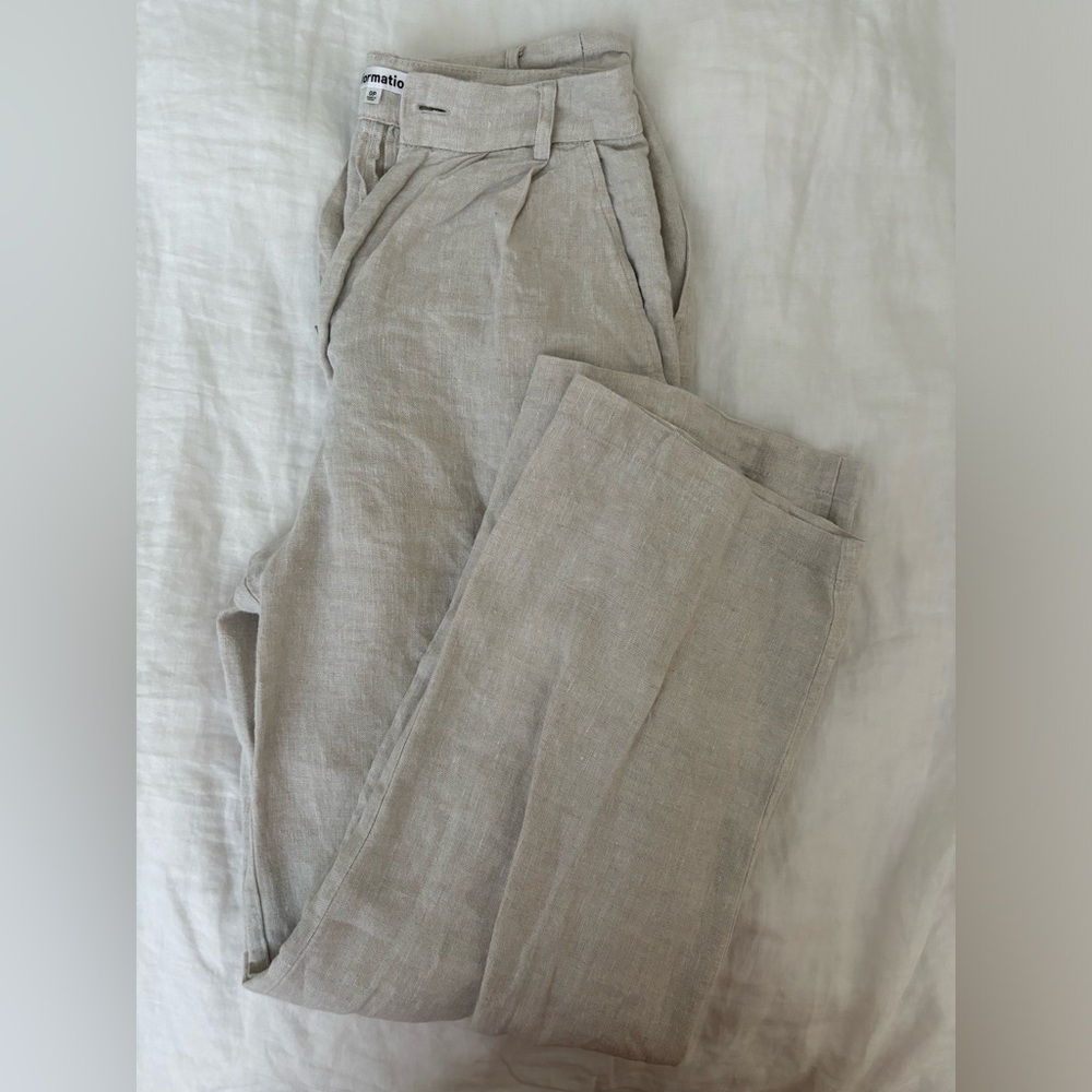 Reformation Linen Vesta High Waist Wide Leg Pants